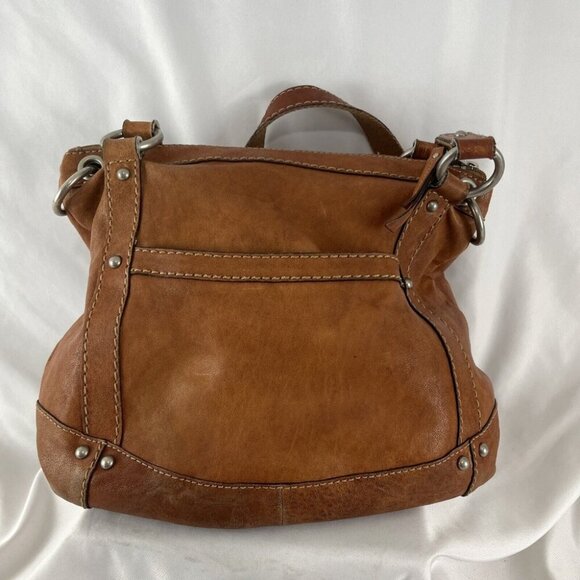 Fossil Cognac-Colour Leather Medium-Size 70s Style Handbag - Picture 11 of 16